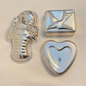 Lobster/ Nevco Bird/ Nevco Heart Jell-o Molds Wall Hangings Vintage Set Of 3